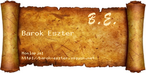 Barok Eszter névjegykártya